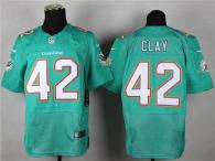 Nike Miami Dolphins #42 Charles Clay Aqua Green Team Color Men's Stitched NFL New Elite Jersey
