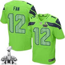 Nike Seattle Seahawks #12 Fan Green Alternate Super Bowl XLIX Men‘s Stitched NFL Elite Jersey