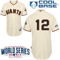 San Francisco Giants #12 Joe Panik Cream Home Cool Base W 2014 World Series Patch Stitched MLB Jerse