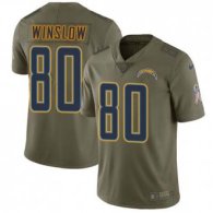 Nike Chargers -80 Kellen Winslow Olive Stitched NFL Limited 2017 Salute to Service Jersey