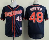 Minnesota Twins -48 Torii Hunter Navy Blue Alternate Road Cool Base Stitched MLB Jersey