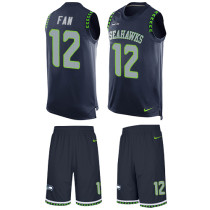 Seahawks -12 Fan Steel Blue Team Color Stitched NFL Limited Tank Top Suit Jersey