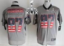 Nike New England Patriots -87 Rob Gronkowski Grey Super Bowl XLIX Mens Stitched NFL Elite USA Flag F