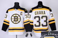 Autographed Boston Bruins -33 Zdeno Chara White Stitched NHL Jersey