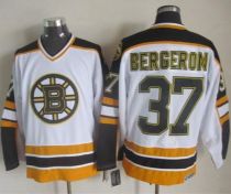 Boston Bruins -37 Patrice Bergeron White Black CCM Throwback Stitched NHL Jersey