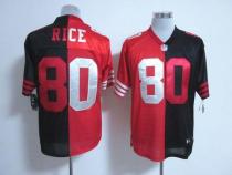 Nike San Francisco 49ers #80 Jerry Rice Black Red Men‘s Stitched NFL Elite Split Jersey