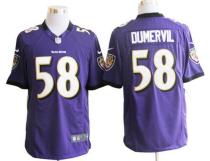 Nike Ravens -58 Elvis Dumervil Purple Team Color Stitched NFL Game Jersey