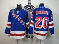 New York Rangers -20 Chris Kreider Blue Home With 2014 Stanley Cup Finals Stitched NHL Jersey