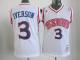 Philadelphia 76ers #3 Allen Iverson White Throwback Stitched Youth NBA Jersey
