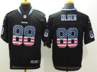 Nike Carolina Panthers -88 Greg Olsen Black Stitched NFL Elite USA Flag Fashion Jersey