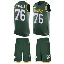 Packers -76 Mike Daniels Green Team Color Stitched NFL Limited Tank Top Suit Jersey