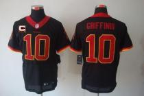 Nike Washington Redskins -10 Robert Griffin III Black With C Patch Men's Stitched NFL Elite Jersey