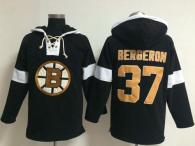 Boston Bruins -37 Patrice Bergeron Black NHL Pullover Hoodie