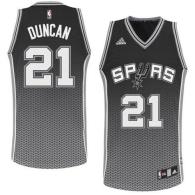 San Antonio Spurs -21 Tim Duncan Black Resonate Fashion Swingman Stitched NBA Jersey