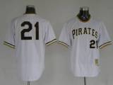 Mitchell and Ness Pittsburgh Pirates #21 Roberto Clemente Stitched White Throwback MLB Jersey