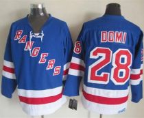 New York Rangers -28 Tie Domi Light Blue CCM Throwback Stitched NHL Jersey