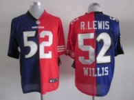 Nike Ravens and 49ers -52 Ray Lewis and Patrick Willis Purple Red Men Stitched NFL Mixture Elite Jer