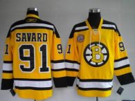 Boston Bruins -91 Marc Savard Stitched Winter Classic Yellow NHL Jersey