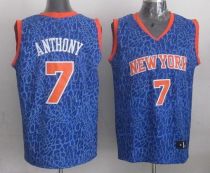 New York Knicks -7 Carmelo Anthony Blue Crazy Light Stitched NBA Jersey