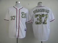 Washington Nationals #37 Stephen Strasburg White USMC Cool Base Stitched MLB Jersey