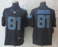 Nike NFL Detroit Lions 81 Calvin Johnson Black Jerseys(Impact Limited)