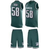 Eagles -58 Jordan Hicks Midnight Green Team Color Stitched NFL Limited Tank Top Suit Jersey