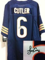 Nike Bears -6 Jay Cutler Navy Blue Team Color Stitched NFL Elite Autographed Jersey