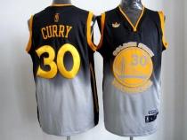 Golden State Warriors -30 Stephen Curry Black Grey Fadeaway Fashion Stitched NBA Jersey