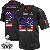 Nike New England Patriots -29 LeGarrette Blount Black Super Bowl XLIX Mens Stitched NFL Elite USA Fl