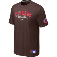 Chicago Cubs Brown Nike Short Sleeve Practice T-Shirt