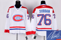 Autographed Montreal Canadiens -76 PK Subban Stitched White NHL Jersey