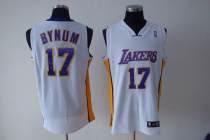Los Angeles Lakers -17 Andrew Bynum Stitched White NBA Jersey