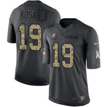 Cleveland Browns -19 Bernie Kosar Nike Anthracite 2016 Salute to Service Jersey