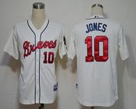 Atlanta Braves #10 Chipper Jones Cream Cool Base Stitched MLB Jersey