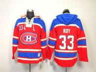 Montreal Canadiens -33 Patrick Roy Red Sawyer Hooded Sweatshirt Stitched NHL Jersey
