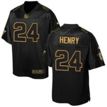 Nike Titans -24 Derrick Henry Black Stitched NFL Elite Pro Line Gold Collection Jersey