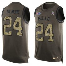 Nike Bills -24 Stephon Gilmore Green Stitched NFL Limited Salute To Service Tank Top Jersey