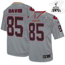 Nike San Francisco 49ers #85 Vernon Davis Lights Out Grey Super Bowl XLVII Men‘s Stitched NFL Elite
