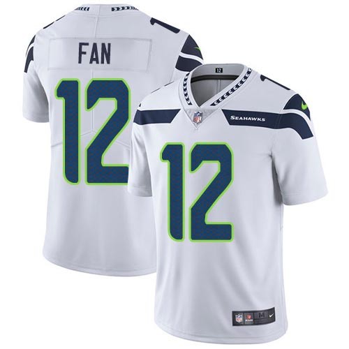 Nike Seahawks -12 Fan White Stitched NFL Vapor Untouchable Limited Jersey