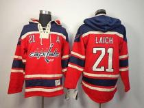 Washington Capitals -21 Brooks Laich Red Sawyer Hooded Sweatshirt Stitched NHL Jersey