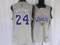 Los Angeles Lakers -24 Kobe Bryant Stitched Grey 2010 Finals Commemorative NBA Jersey