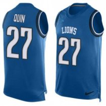 Nike Lions -27 Glover Quin Blue Team Color Stitched NFL Limited Tank Top Jersey