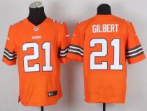 Nike Cleveland Browns -21 Justin Gilbert Orange Alternate Men's Stitched NFL Elite Jersey