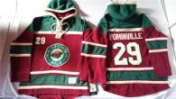 Minnesota Wild -29 Jason Pominville Red Sawyer Hooded Sweatshirt Stitched NHL Jersey