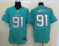 Nike Miami Dolphins #91 Cameron Wake Aqua Green Team Color Men's Stitched NFL Elite Jersey