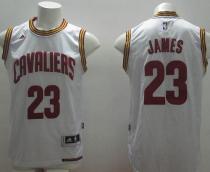 Revolution 30 Cleveland Cavaliers -23 LeBron James White Home Stitched NBA Jersey