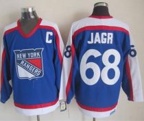 New York Rangers -68 Jaromir Jagr Blue White CCM Throwback Stitched NHL Jersey