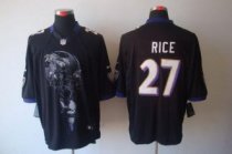 Nike Ravens -27 Ray Rice Black Alternate Stitched NFL Helmet Tri-Blend Limited Jersey