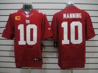 Nike New York Giants #10 Eli Manning Red Alternate With C Patch Men's Stitched NFL Elite Jersey