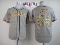 San Francisco Giants #54 Sergio Romo Grey USMC Cool Base W 2014 World Series Patch Stitched MLB Jers